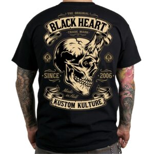 BLACK HEART Devil Skull čierna - M