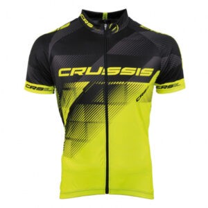 Crussis Crussis cyklistický dres čierna-fluo žltá - XS