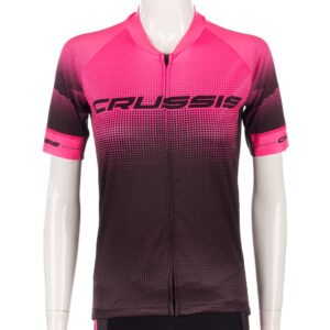 Crussis Dámsky cyklistický dres s krátkym rukávom čierno-ružová - XS