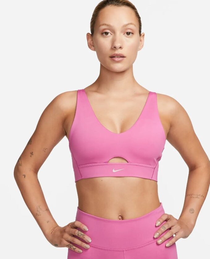 NIKE W Nk Dám. podprsenka Df Indy Plunge Farba: Flamengo