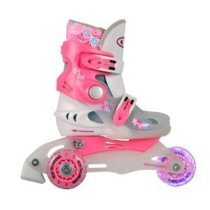 WORKER TriGo Skate LED - se sv. kolečky ružová - XS (26-29)