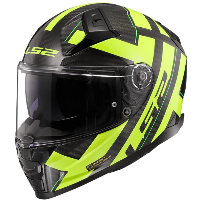 LS2 FF811 Vector II Carbon Strong Gl. Yellow XXS (51-52)