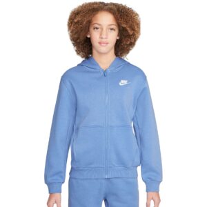 NIKE Det. bunda s kapucňou K Nsw Club Fl Farba: Azúrová