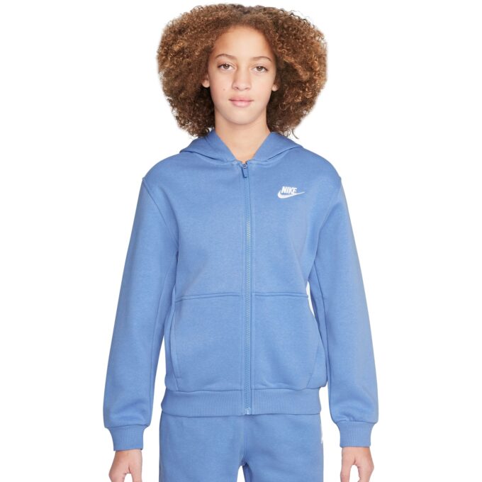 NIKE Det. bunda s kapucňou K Nsw Club Fl Farba: Azúrová