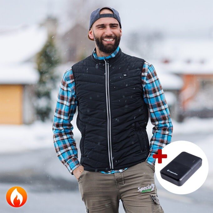 W-TEC HEATstem s 10 000 mAh powerbankou čierna - M